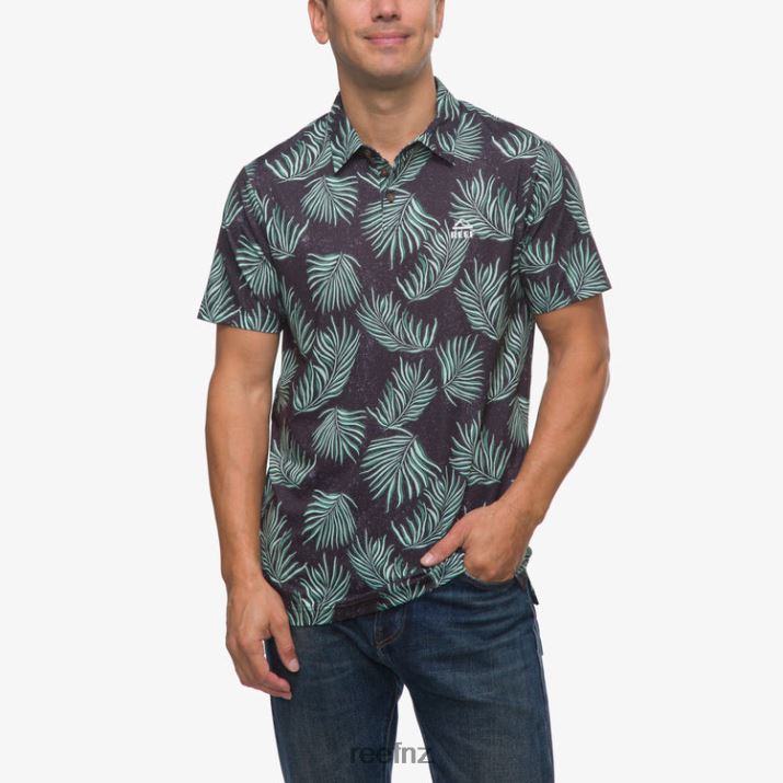 Reef NZ 62JVZ655 - Spinner Short Sleeve Polo Men Caviar Reef