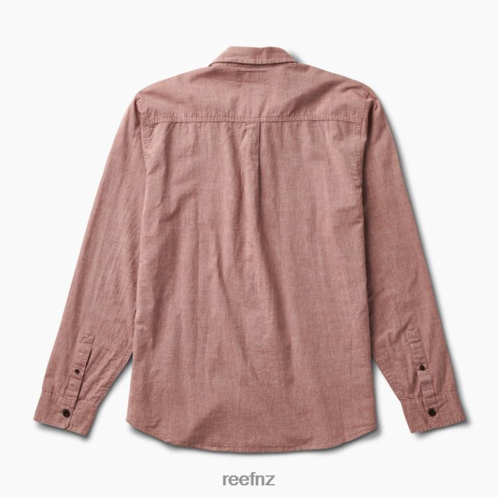 Reef NZ 62JVZ657 - Stuart Long Sleeve Shirt Men Mahogany Reef