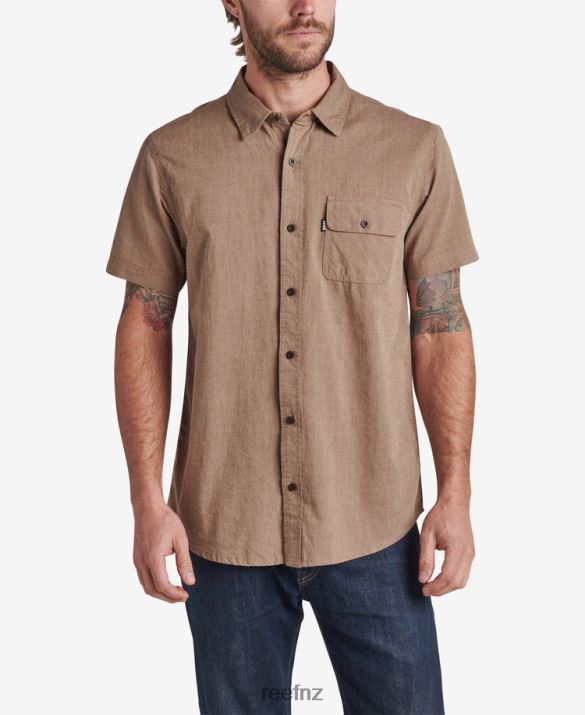 Reef NZ 62JVZ659 - Winfred Short Sleeve Shirt Men Rain Drum Reef