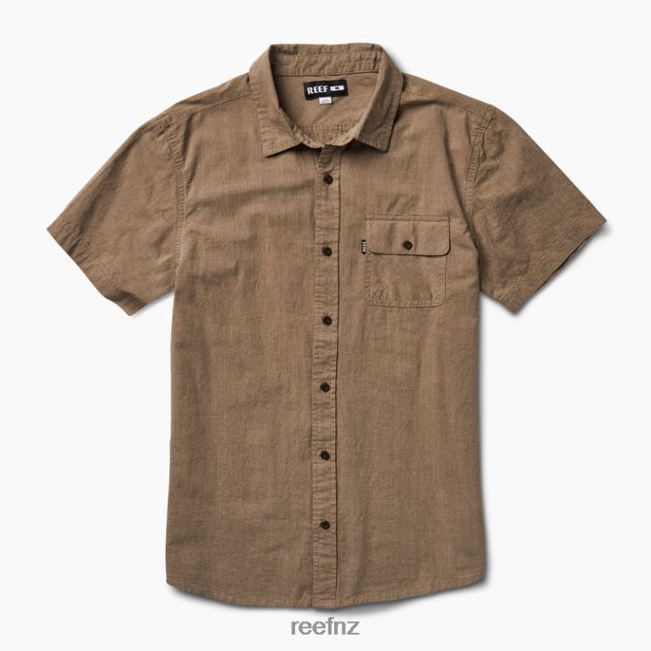 Reef NZ 62JVZ659 - Winfred Short Sleeve Shirt Men Rain Drum Reef