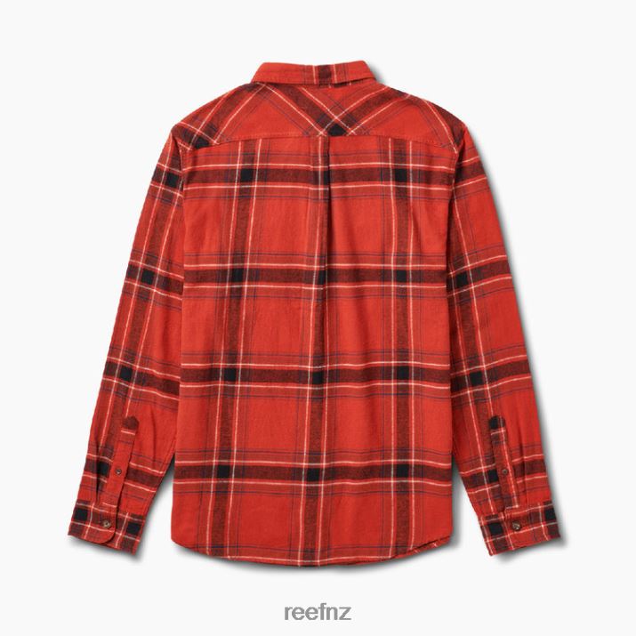 Reef NZ 62JVZ661 - Vaughn Flannel Woven Shirt Men Red Ochre Reef