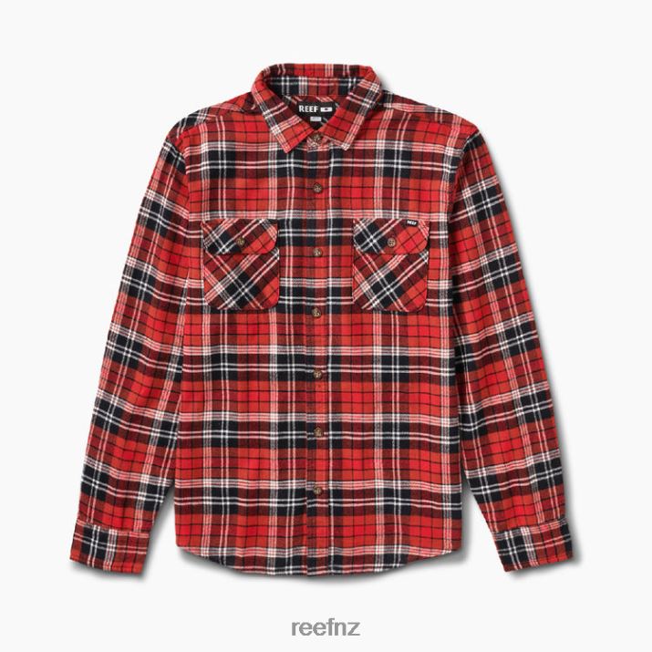 Reef NZ 62JVZ664 - Bisbee Flannel Woven Shirt Men Chili Pepp Reef