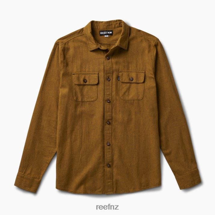 Reef NZ 62JVZ665 - Rask Long Sleeve Flannel Men Dark Olive Reef