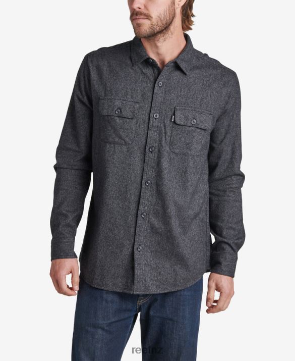 Reef NZ 62JVZ666 - Rask Long Sleeve Flannel Men Caviar Reef