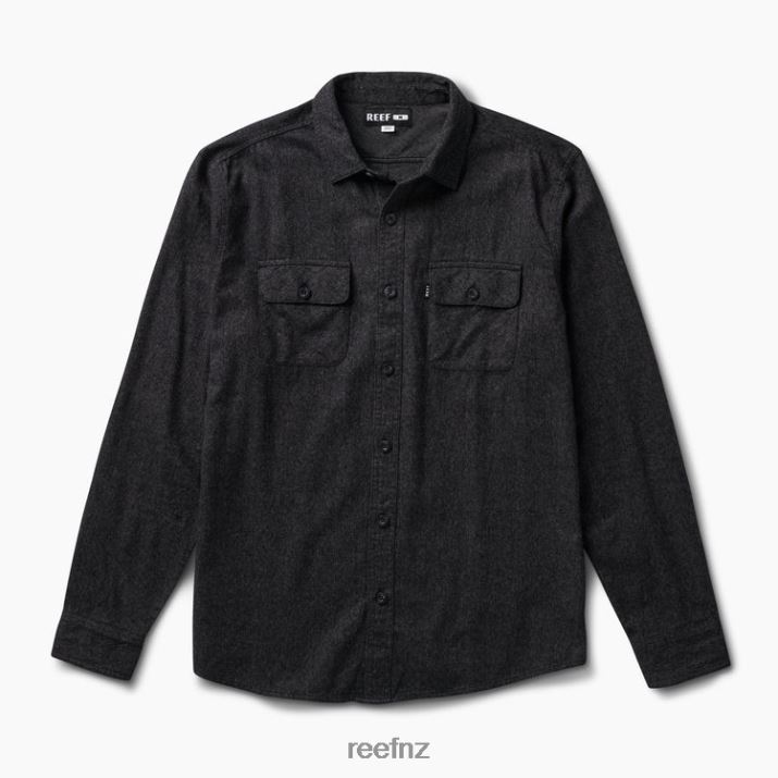 Reef NZ 62JVZ666 - Rask Long Sleeve Flannel Men Caviar Reef