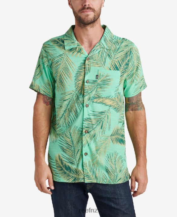 Reef NZ 62JVZ668 - Peters Short Sleeve Shirt Men Electric Green Reef