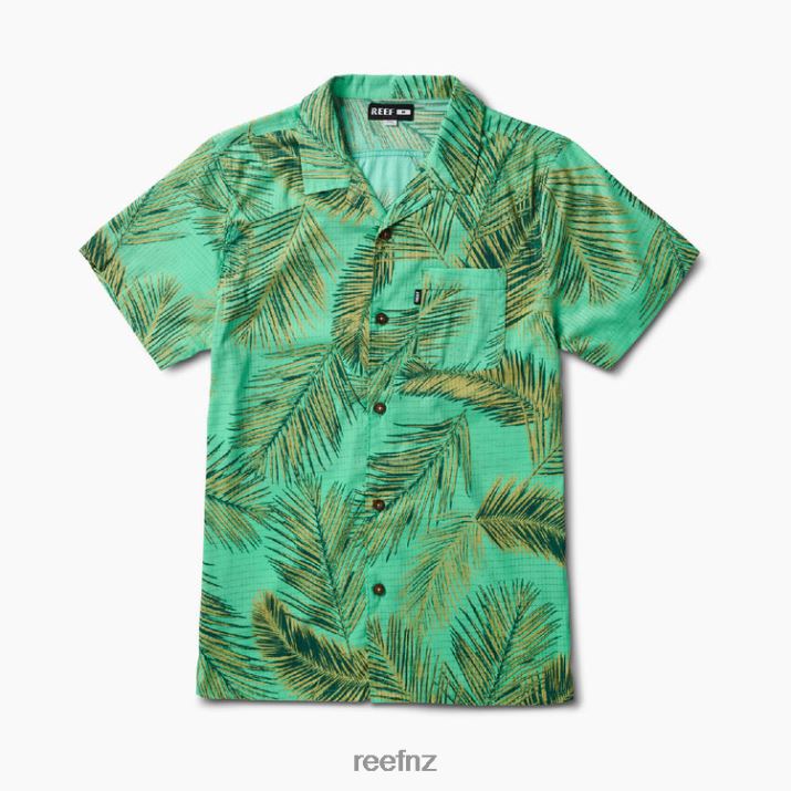 Reef NZ 62JVZ668 - Peters Short Sleeve Shirt Men Electric Green Reef