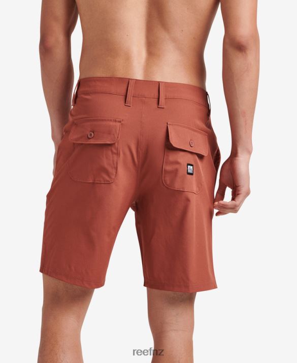 Reef NZ 62JVZ677 - Medford Hybrid Walk Short 19\" Men Mahogany Reef