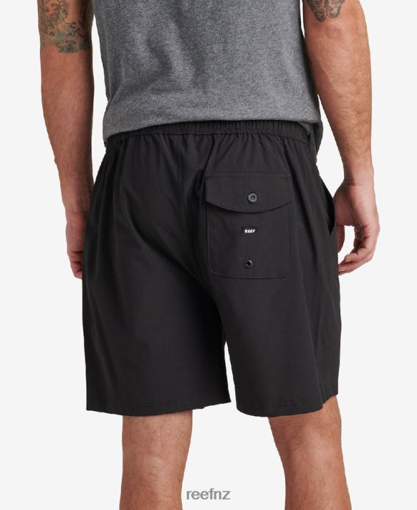Reef NZ 62JVZ679 - Fields Elastic Waist Walk Shorts 17\" Men Caviar Reef
