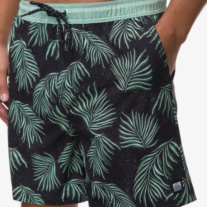Reef NZ 62JVZ692 - Reno Elastic Waist Board Short 17\" Men Caviar Reef