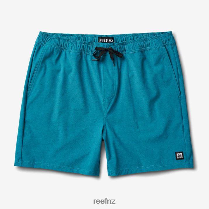 Reef NZ 62JVZ699 - Fields Elastic Waist Walk Shorts 17\" Men Biscay Bay Reef