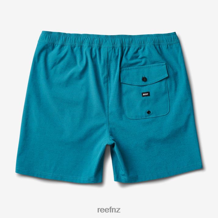 Reef NZ 62JVZ699 - Fields Elastic Waist Walk Shorts 17\" Men Biscay Bay Reef