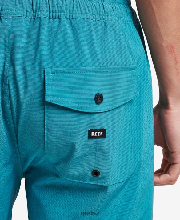 Reef NZ 62JVZ699 - Fields Elastic Waist Walk Shorts 17\" Men Biscay Bay Reef
