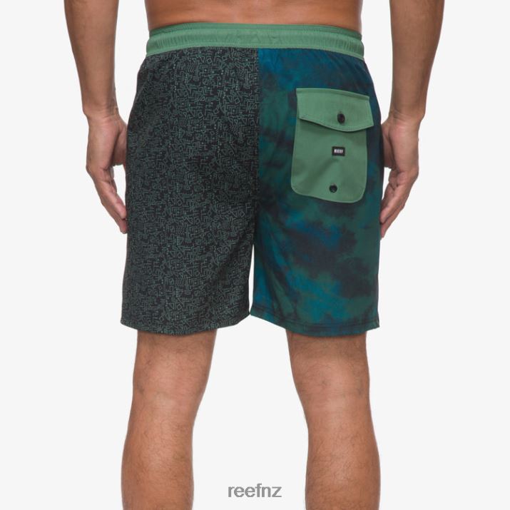 Reef NZ 62JVZ700 - Elliot Elastic Waist Board Short 17\" Men Dark Ivy Reef