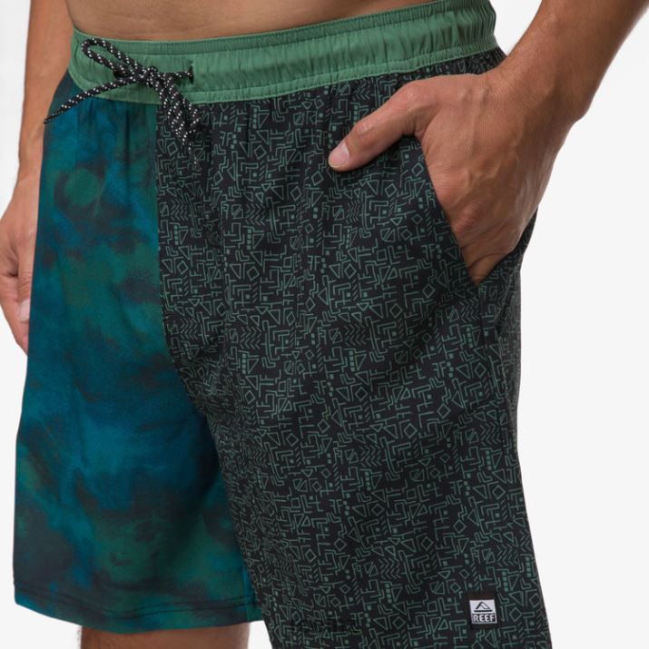 Reef NZ 62JVZ700 - Elliot Elastic Waist Board Short 17\" Men Dark Ivy Reef