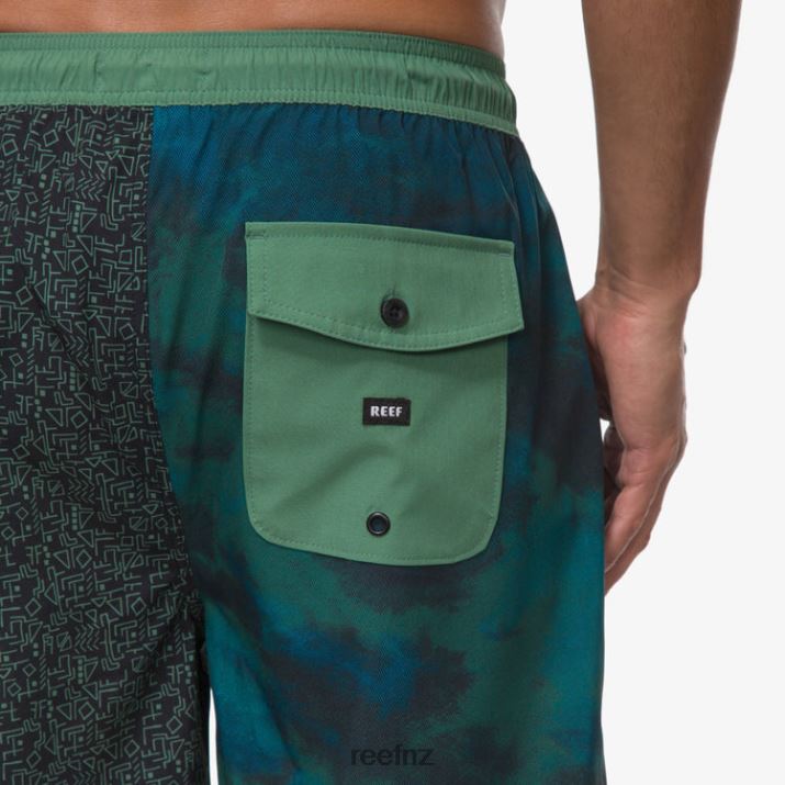 Reef NZ 62JVZ700 - Elliot Elastic Waist Board Short 17\" Men Dark Ivy Reef