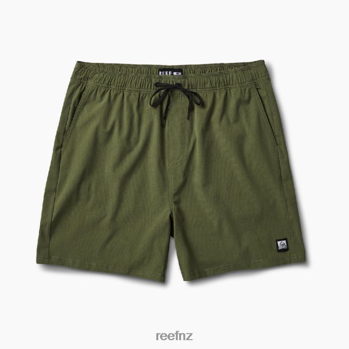 Reef NZ 62JVZ714 - Fields Elastic Waist Walk Shorts 17\" Men Olivine Reef