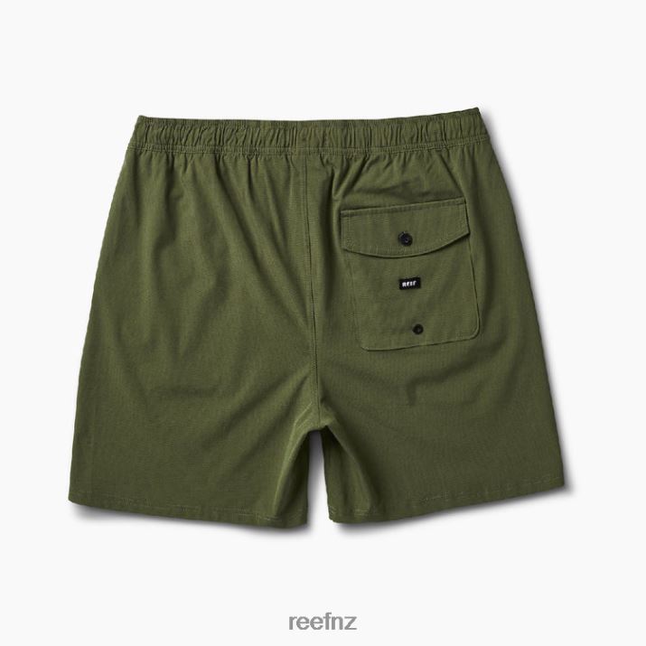Reef NZ 62JVZ714 - Fields Elastic Waist Walk Shorts 17\" Men Olivine Reef