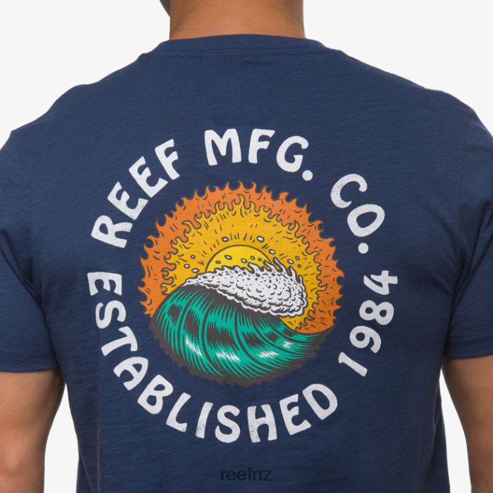 Reef NZ 62JVZ556 - Court Short Sleeve Tee Men Insigna Blue Reef