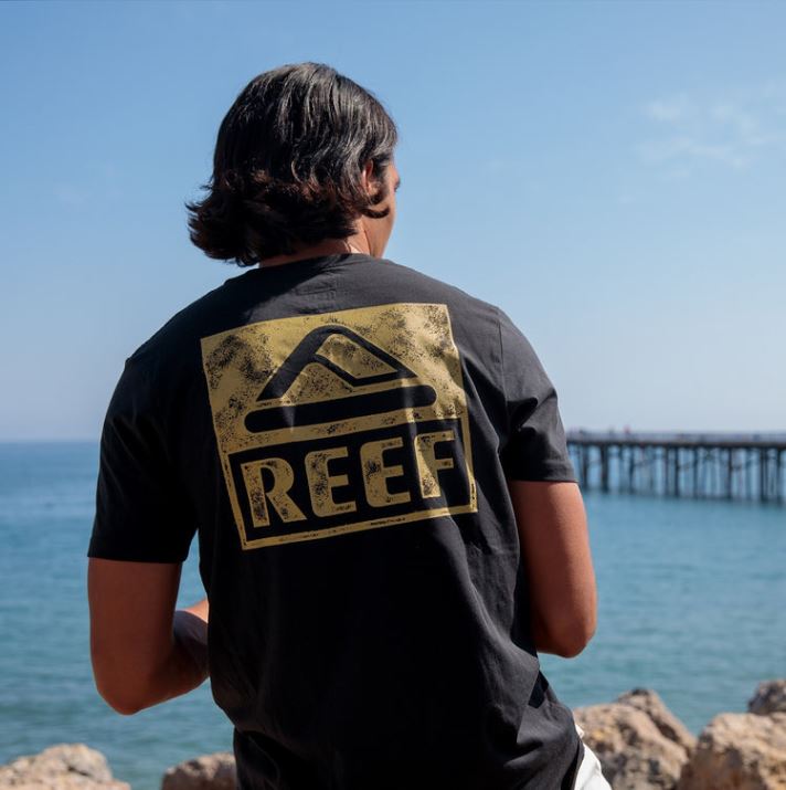 Reef NZ 62JVZ561 - Wellie Short Sleeve Tee Men Caviar Reef