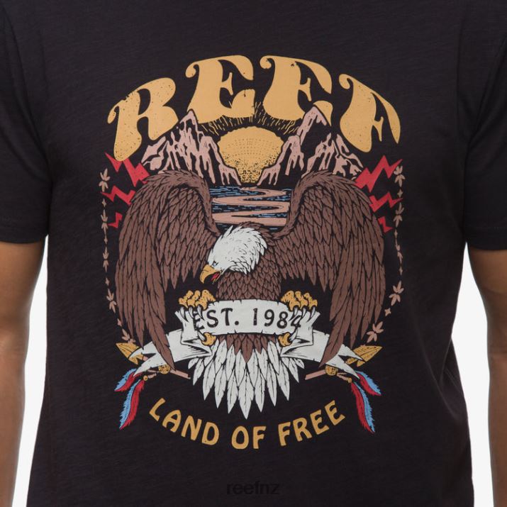 Reef NZ 62JVZ566 - Freedom Short Sleeve Tee Men Caviar Reef