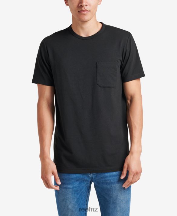 Reef NZ 62JVZ569 - Smith Short Sleeve Pocket Knit Tee Men Caviar Reef