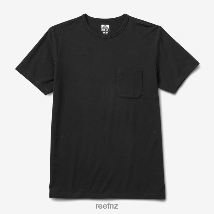Reef NZ 62JVZ569 - Smith Short Sleeve Pocket Knit Tee Men Caviar Reef