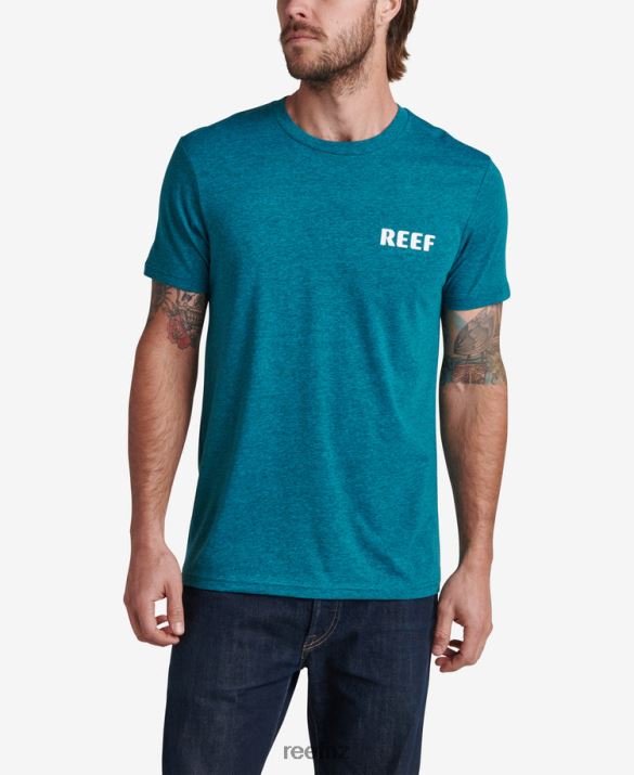 Reef NZ 62JVZ575 - Unite Short Sleeve Tee Men Cyan Black Heather Reef