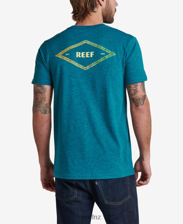 Reef NZ 62JVZ575 - Unite Short Sleeve Tee Men Cyan Black Heather Reef
