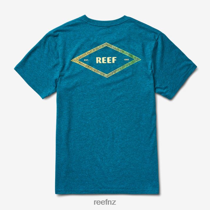 Reef NZ 62JVZ575 - Unite Short Sleeve Tee Men Cyan Black Heather Reef