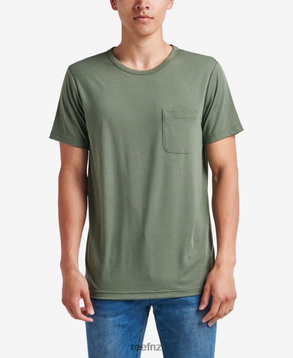 Reef NZ 62JVZ588 - Smith Short Sleeve Pocket Knit Tee Men Thyme Green Reef