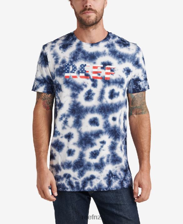 Reef NZ 62JVZ596 - Measure Short Sleeve Tee Men Insignia Blue Cloud Reef