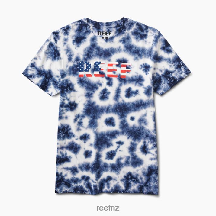 Reef NZ 62JVZ596 - Measure Short Sleeve Tee Men Insignia Blue Cloud Reef