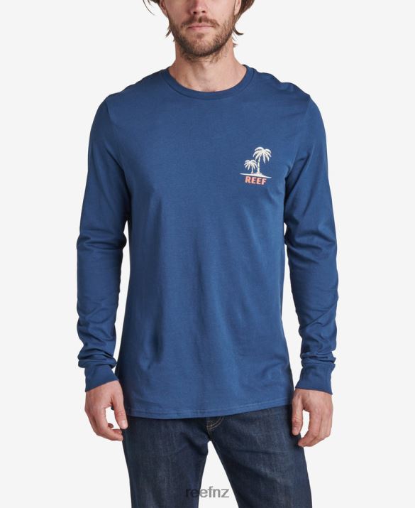 Reef NZ 62JVZ612 - Shuffle Long Sleeve Tee Men Insignia Blue Reef