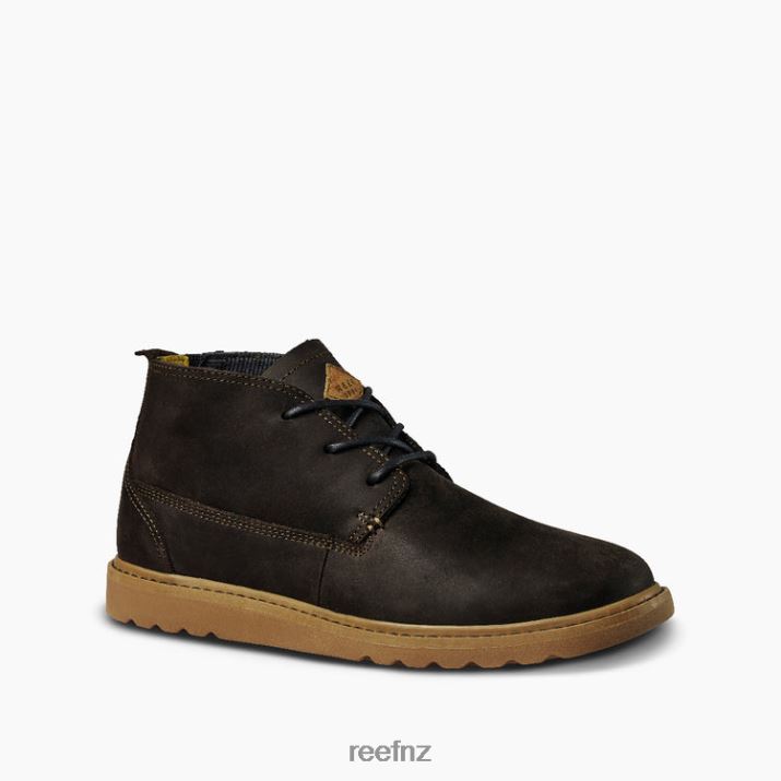 Reef Shoes NZ 62JVZ518 - Reef Voyage Leather Boot Men Black Rock