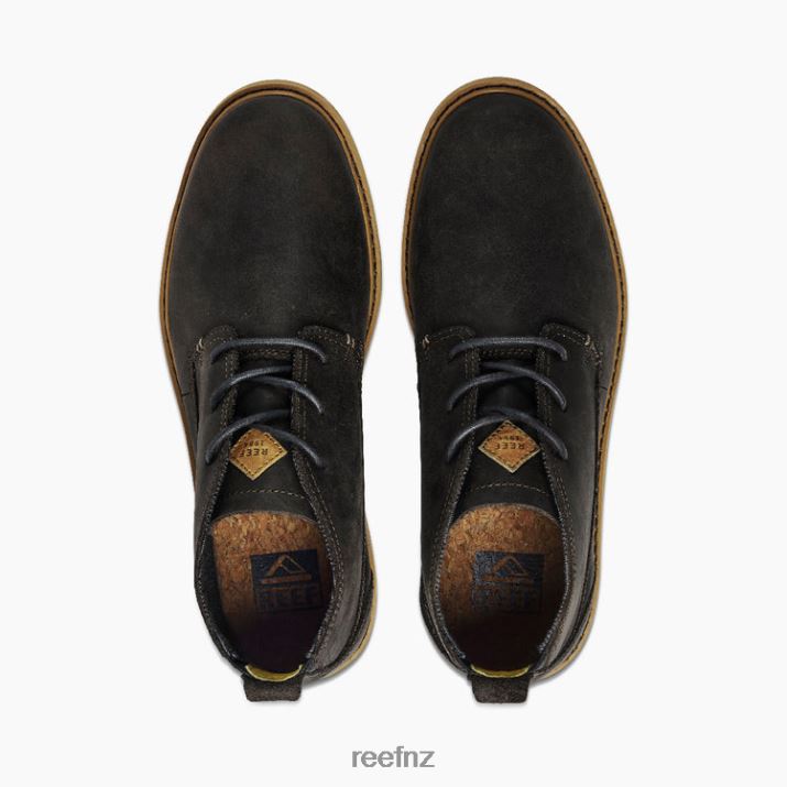 Reef Shoes NZ 62JVZ518 - Reef Voyage Leather Boot Men Black Rock