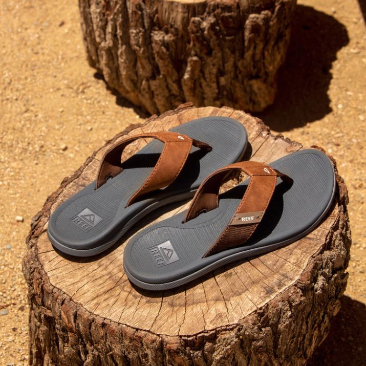 Reef Shoes NZ 62JVZ320 - Reef Santa Ana Men Grey/Tan
