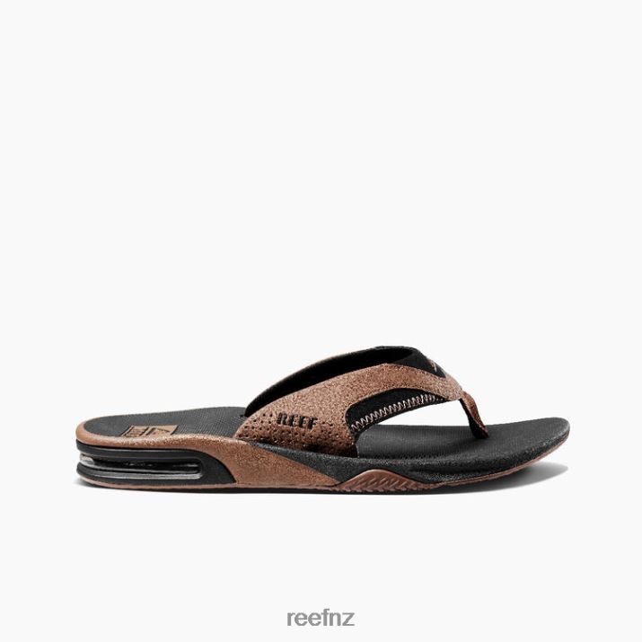 Reef Shoes NZ 62JVZ331 - Fanning Men Black And Tan Reef
