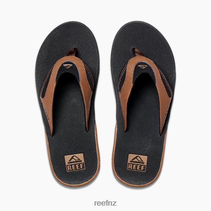 Reef Shoes NZ 62JVZ331 - Fanning Men Black And Tan Reef
