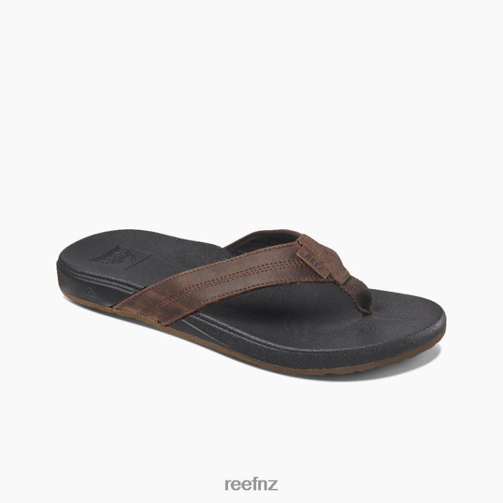 Reef Shoes NZ 62JVZ333 - Cushion Phantom Leather Men Black/Brown Reef