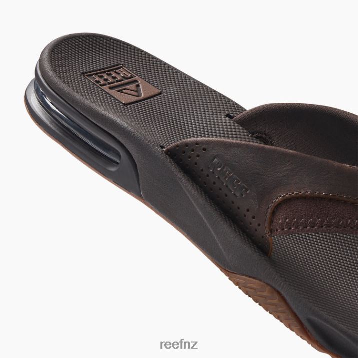 Reef Shoes NZ 62JVZ336 - Leather Fanning Men Dark Brown Reef