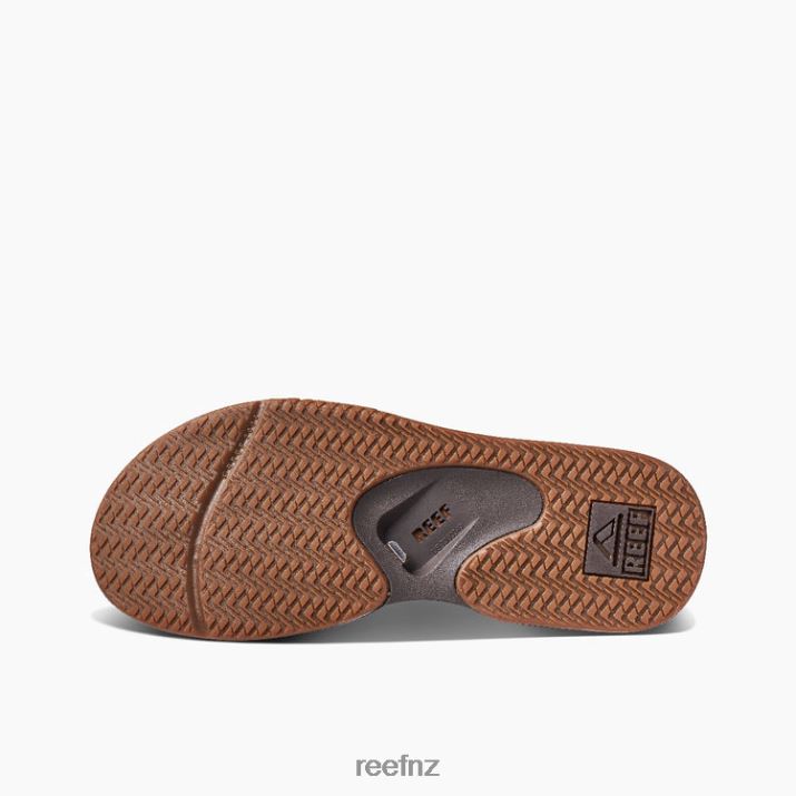 Reef Shoes NZ 62JVZ336 - Leather Fanning Men Dark Brown Reef