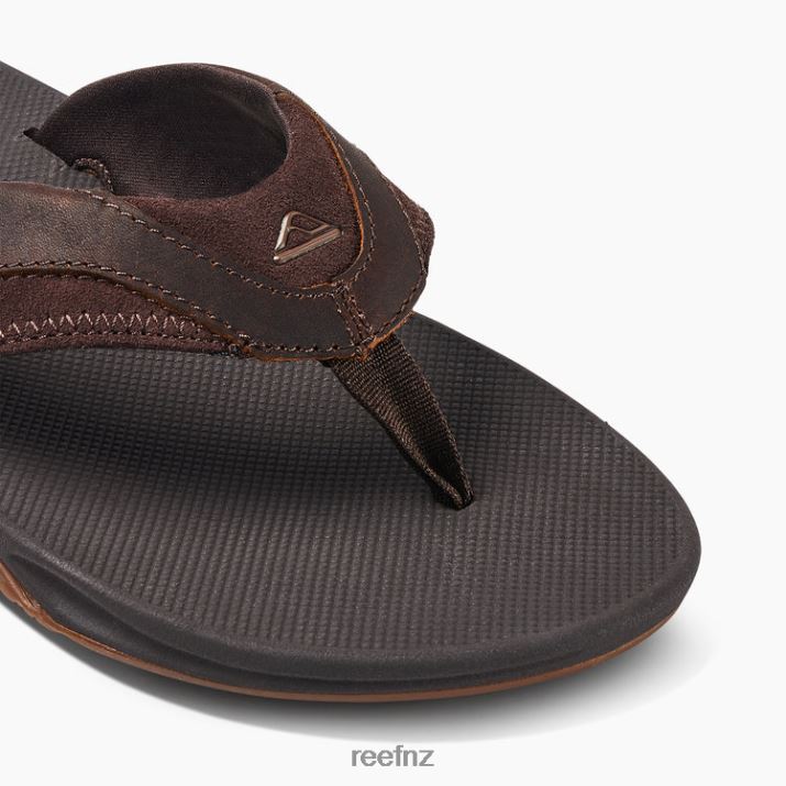 Reef Shoes NZ 62JVZ336 - Leather Fanning Men Dark Brown Reef