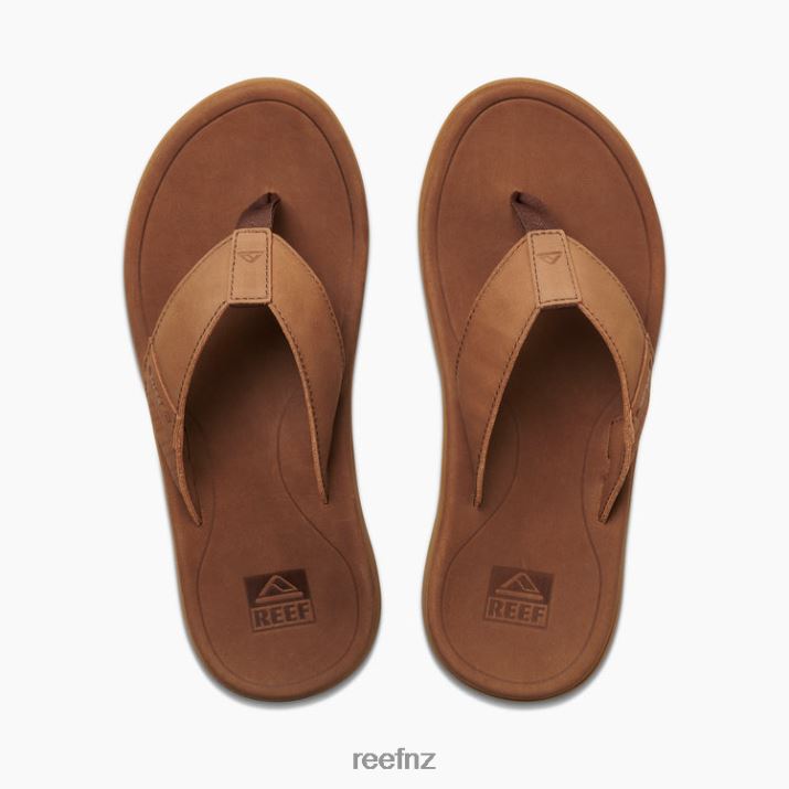 Reef Shoes NZ 62JVZ351 - Leather Santa Ana Men Brown Reef