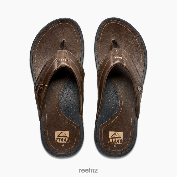Reef Shoes NZ 62JVZ363 - Reef Pacific Leather Men Dark Brown