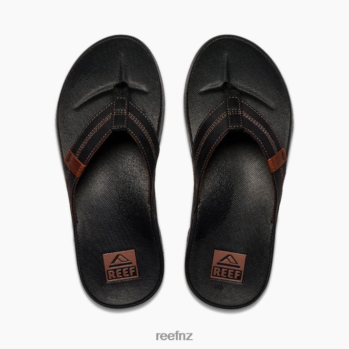 Reef Shoes NZ 62JVZ370 - Cushion Phantom Leather Men Coffee Black Reef
