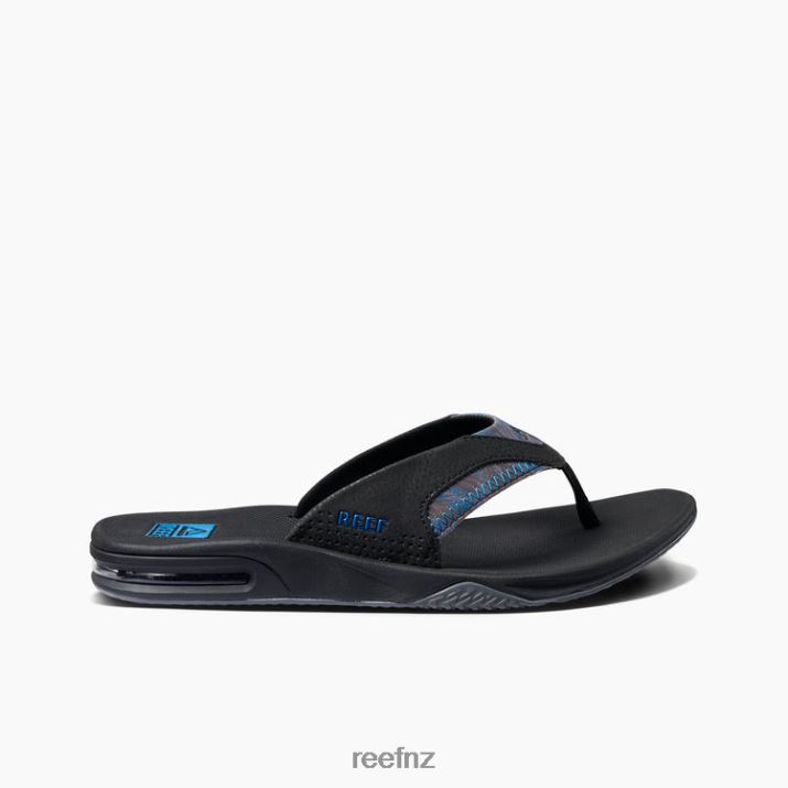 Reef Shoes NZ 62JVZ440 - Fanning Men Black/Pool Palm Reef