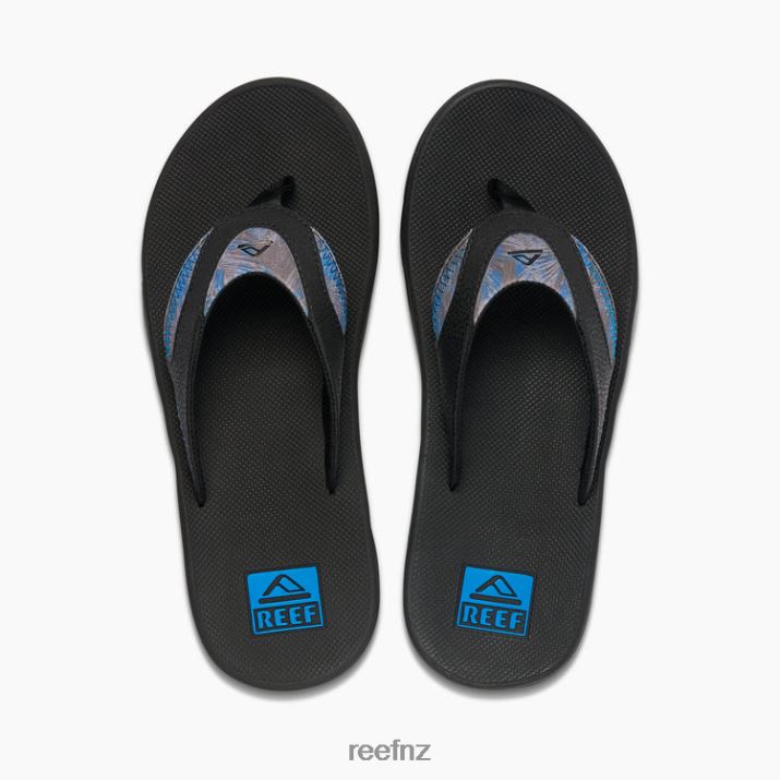 Reef Shoes NZ 62JVZ440 - Fanning Men Black/Pool Palm Reef