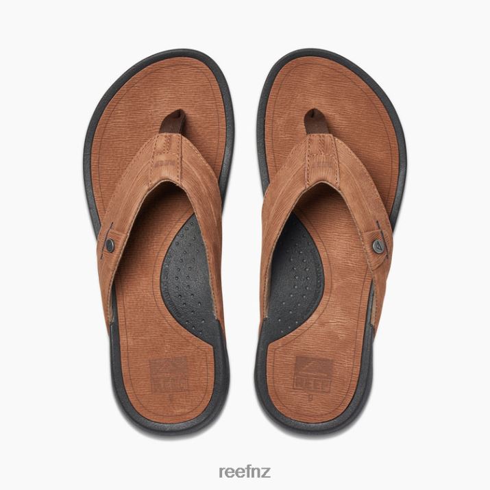 Reef Shoes NZ 62JVZ467 - Reef Pacific Leather Men Black/Brown