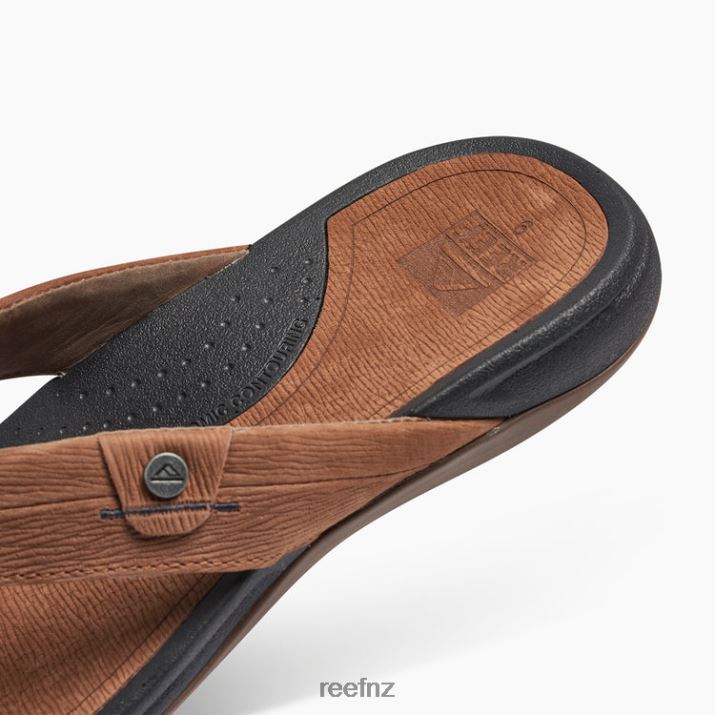 Reef Shoes NZ 62JVZ467 - Reef Pacific Leather Men Black/Brown